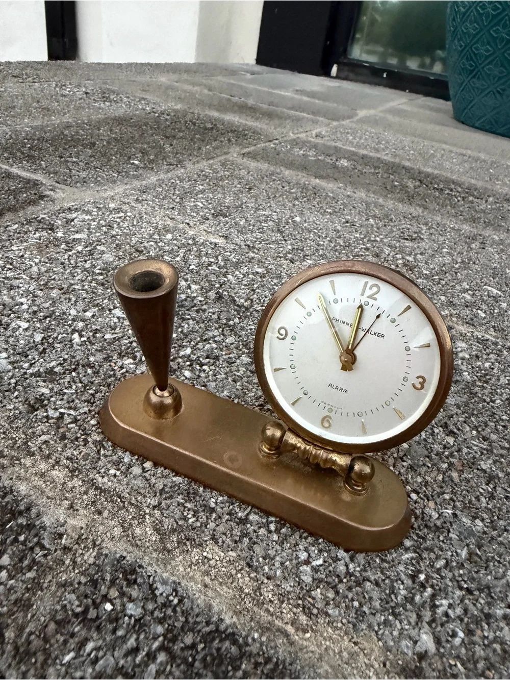 Vintage German brass Gold Desk Clock